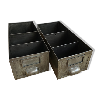 Pair of industrial drawers with infills