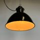 Industrial bauhaus black enamel pendant lamp, 1930s
