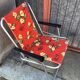Fauteuil de camping vintage toile fleuri