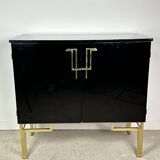 Guy Lefevre black lacquer storage unit 1970