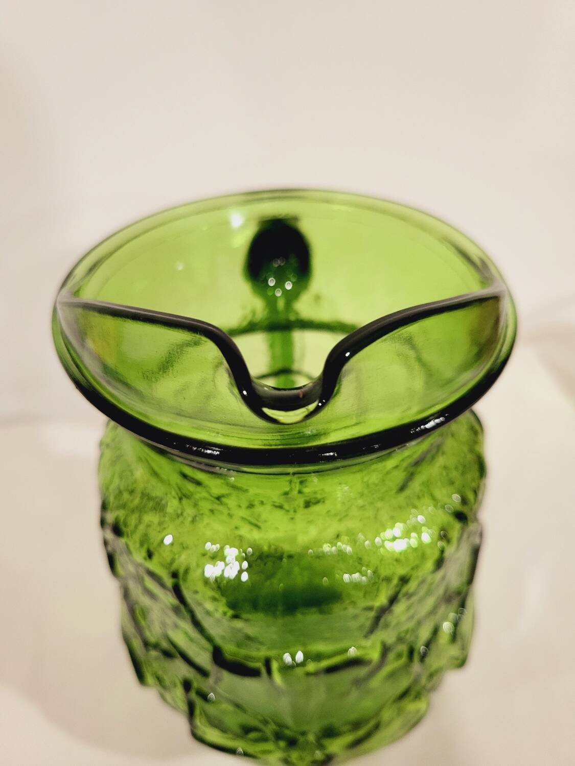 Marguerite embossed glass carafe