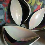 Four vintage Verceram ceramic dessert plates