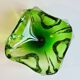 Vide-poche Murano “Vaseline” des Années 70 – Verre d’Uranium Vert Phosphore