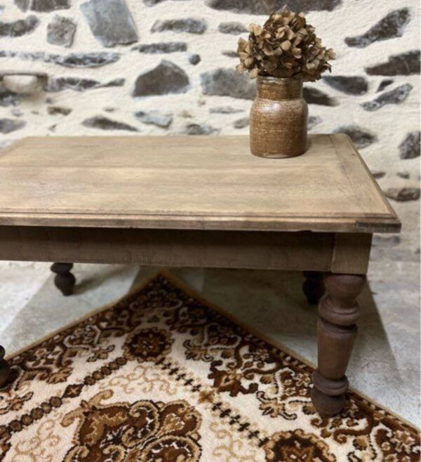 Petite table basse bois pieds tournés