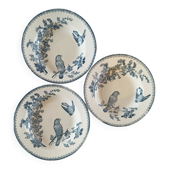 Assiettes creuses Longwy en terre de fer