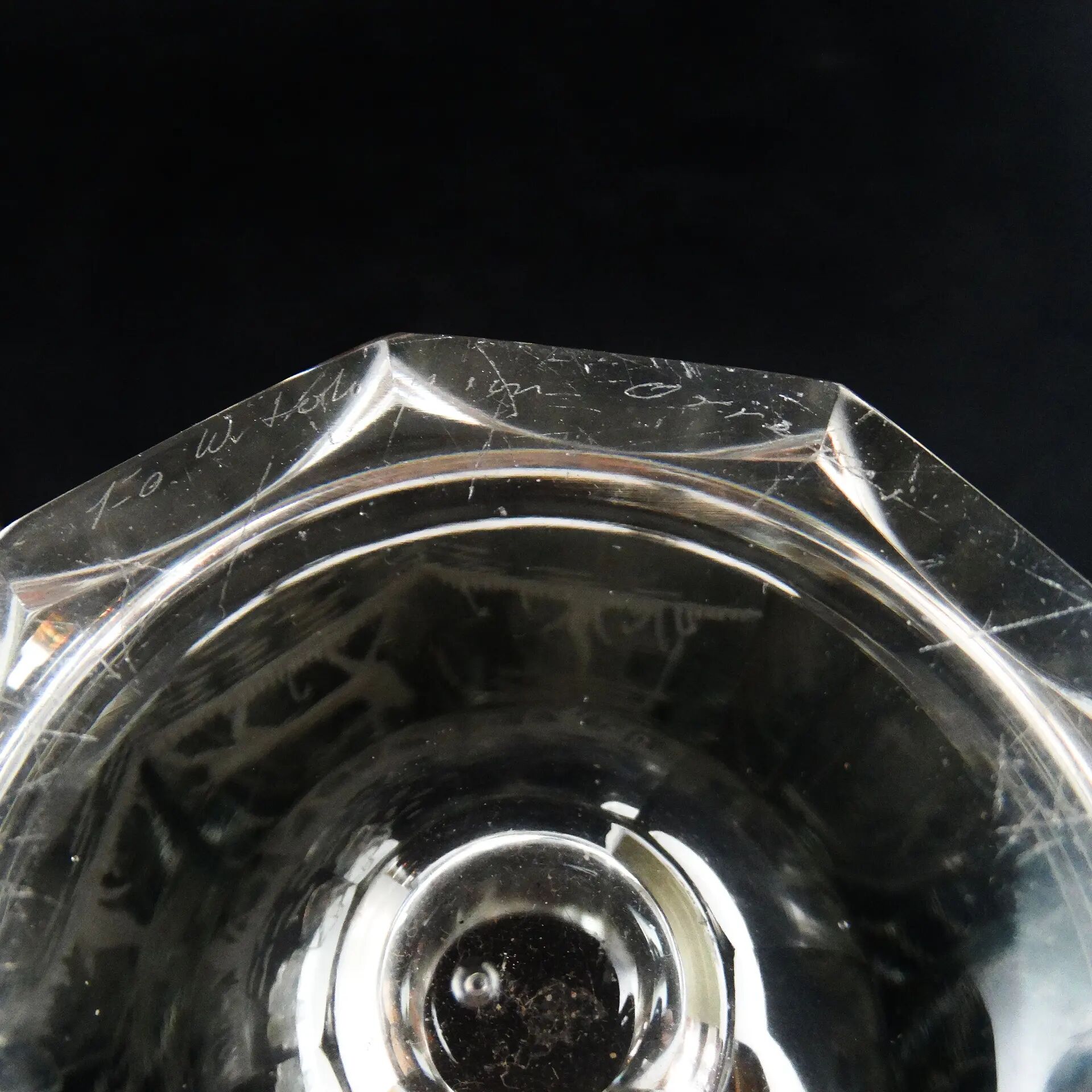 Art Deco vase, crystal, Moser, Czechoslovakia, 1930s