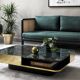 Coffee table lounge marble green brass wide