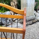 Porte-revues bois et laiton 50-60 style scandinave