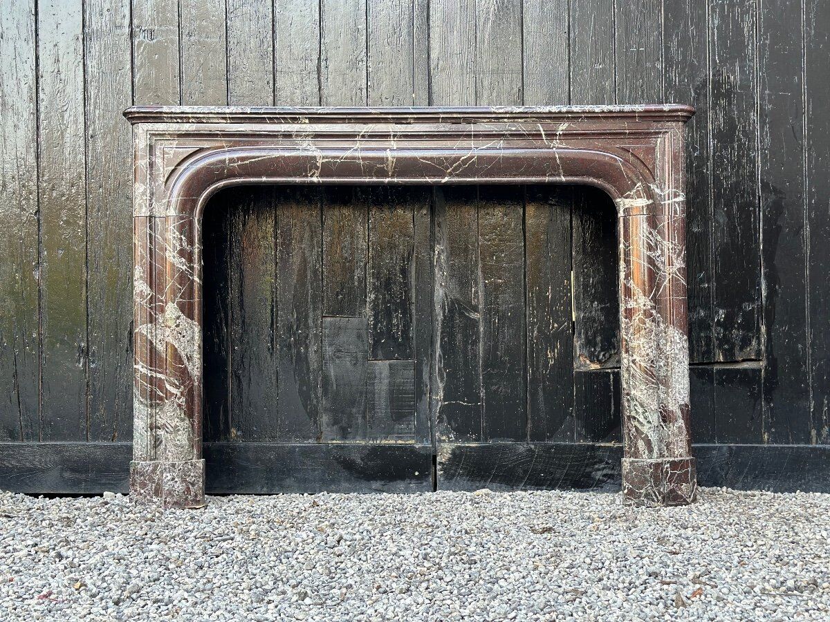 Louis XIV style fireplace in Levanto marble circa 1880