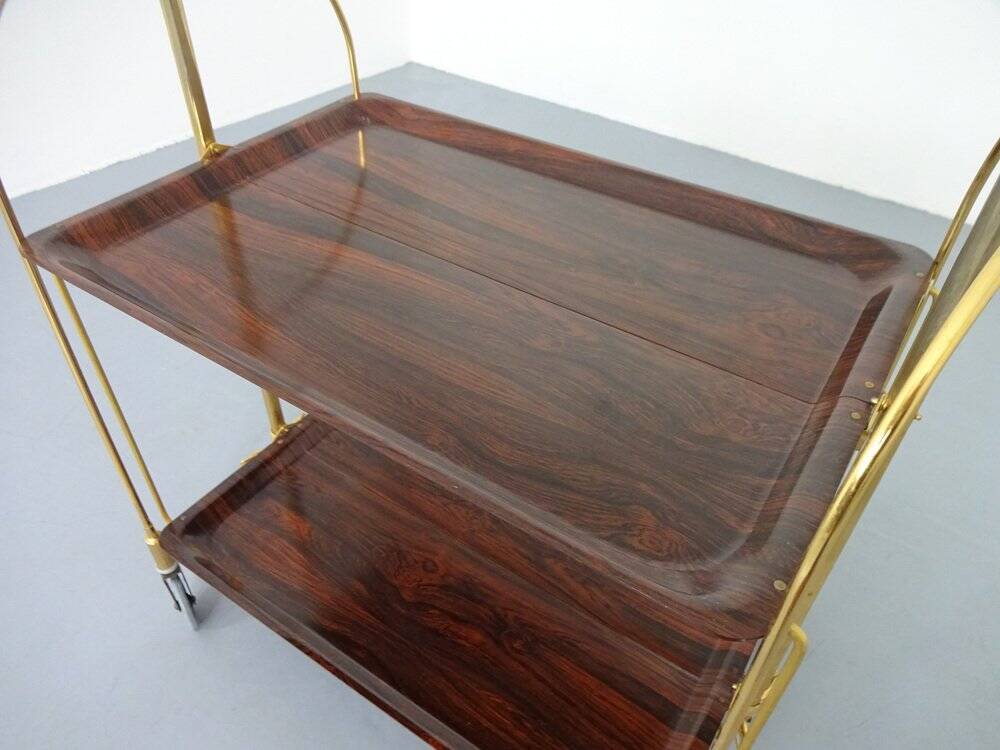 Vintage rosewood tea cart from Gerlinol, 1970s.