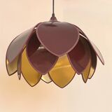Suspension design fleur Lotus de Robert de Schuytener années 80 vintage plafonnier