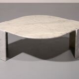 Table basse italienne en marbre en forme de larme, années 1980