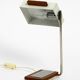Rare original 1960s Kaiser Leuchten light metal teak table lamp