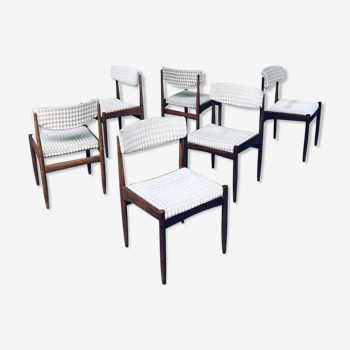 Midcentury Modern Scandinavian Design Teak Dining Chair set, 1960's