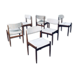 Midcentury Modern Scandinavian Design Teak Dining Chair set, 1960's
