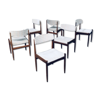 Ensemble de chaises de salle à manger en teck design scandinave du milieu du siècle, années 1960