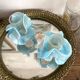 Pair of Murano glass candlesticks, iris flowers, 1960s