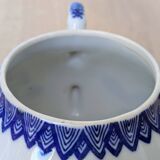 Porcelain sugar bowl with cobalt blue five-clawed dragon decor - Japan