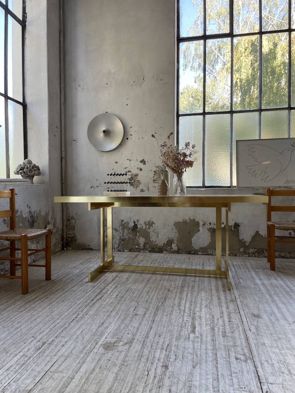 Brass table 1970 Italian lacquer