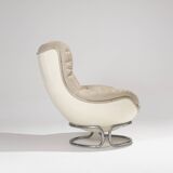 Fauteuil en cuir Karaté Michel Cadestin, 1970s