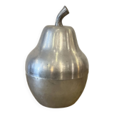 XXL pear ice bucket in silver metal