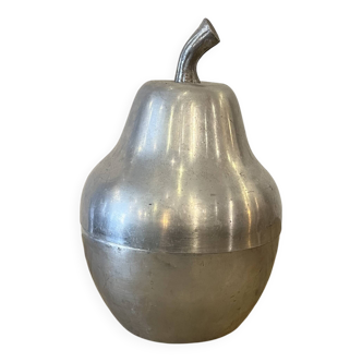 XXL pear ice bucket in silver metal