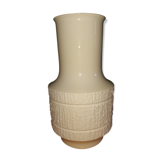 Vase porcelaine blanche op art de Richard Scharrer pour Thomas , Allemagne 1970