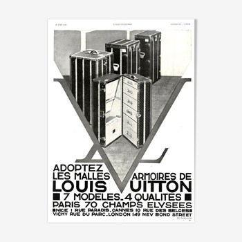 Affiche vintage années 30 Louis Vuitton 30x40cm sans cadre