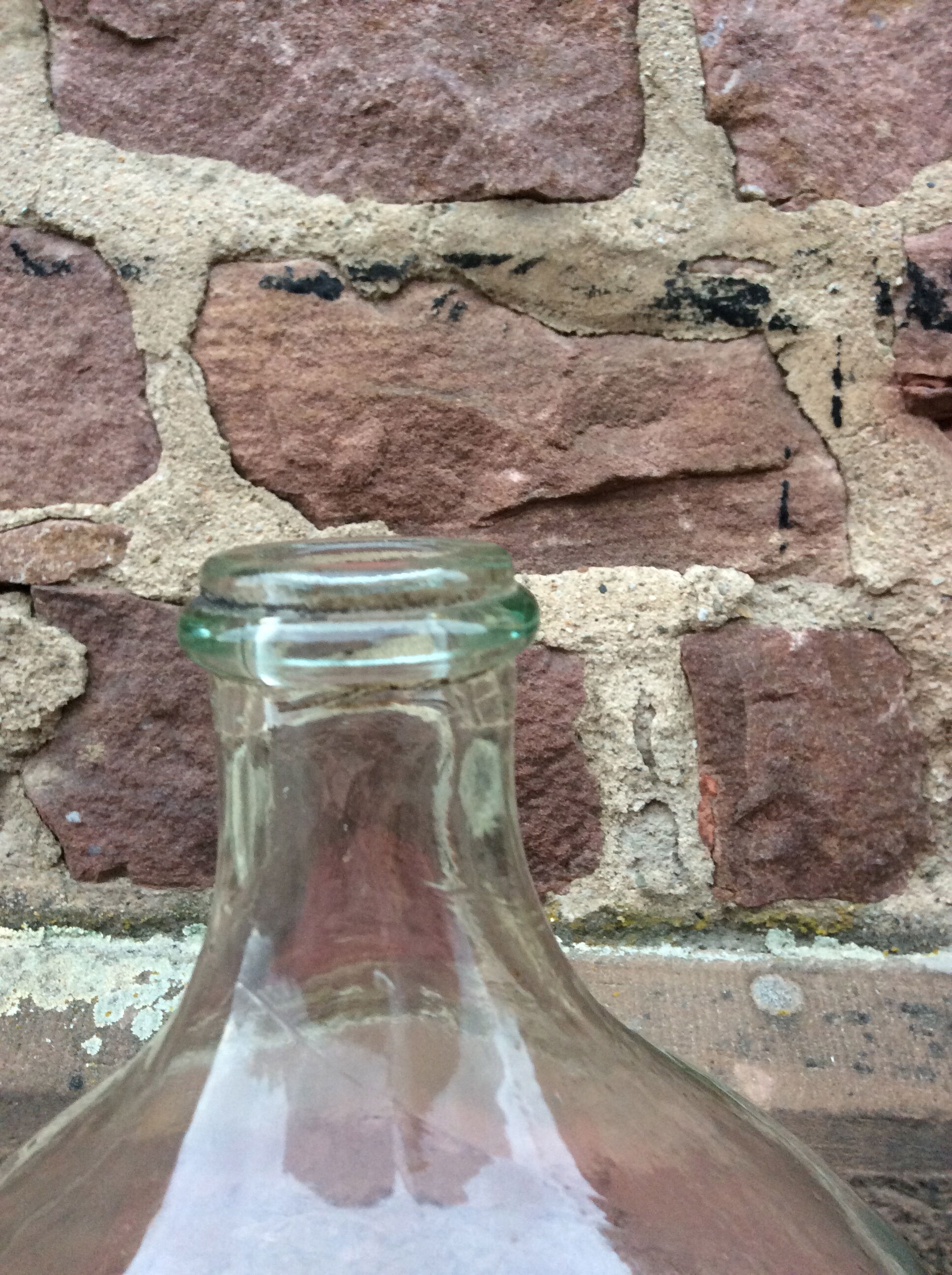 Demijohn in transparent glass, 10-litre capacity, half john