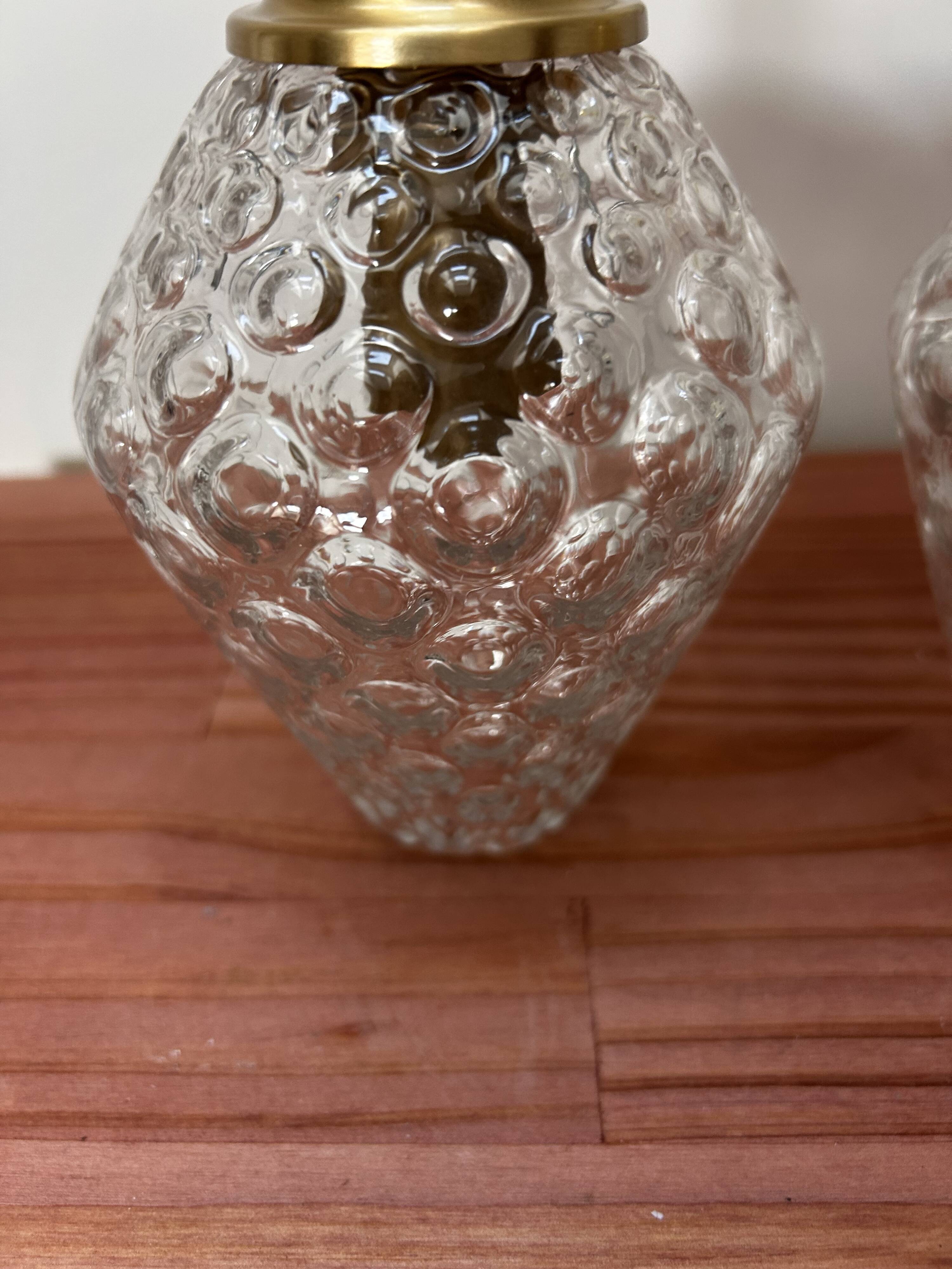 Pair of vintage bubble glass wall lights