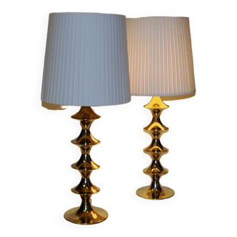 Vintage pair of brass Tablelamps by Elit AB -Sweden 1960s