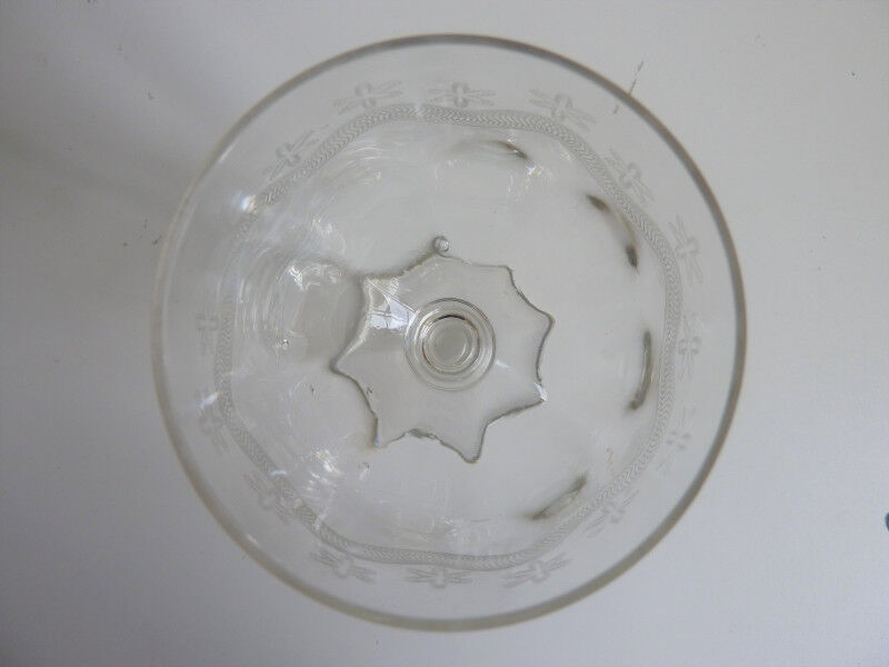 5 old engraved walking glasses