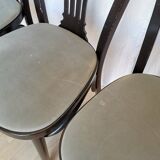 SET of 6 Vintage Black Wooden Dining Chairs by STOL Kamnik 1970s