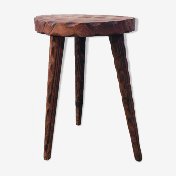 Tabouret bois exotique tripode