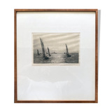 Original painting engraving Rowland Langmaid (1897/1956) "In the Path of the Sun"