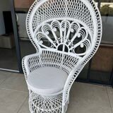 Emmanuelle peacock white armchair