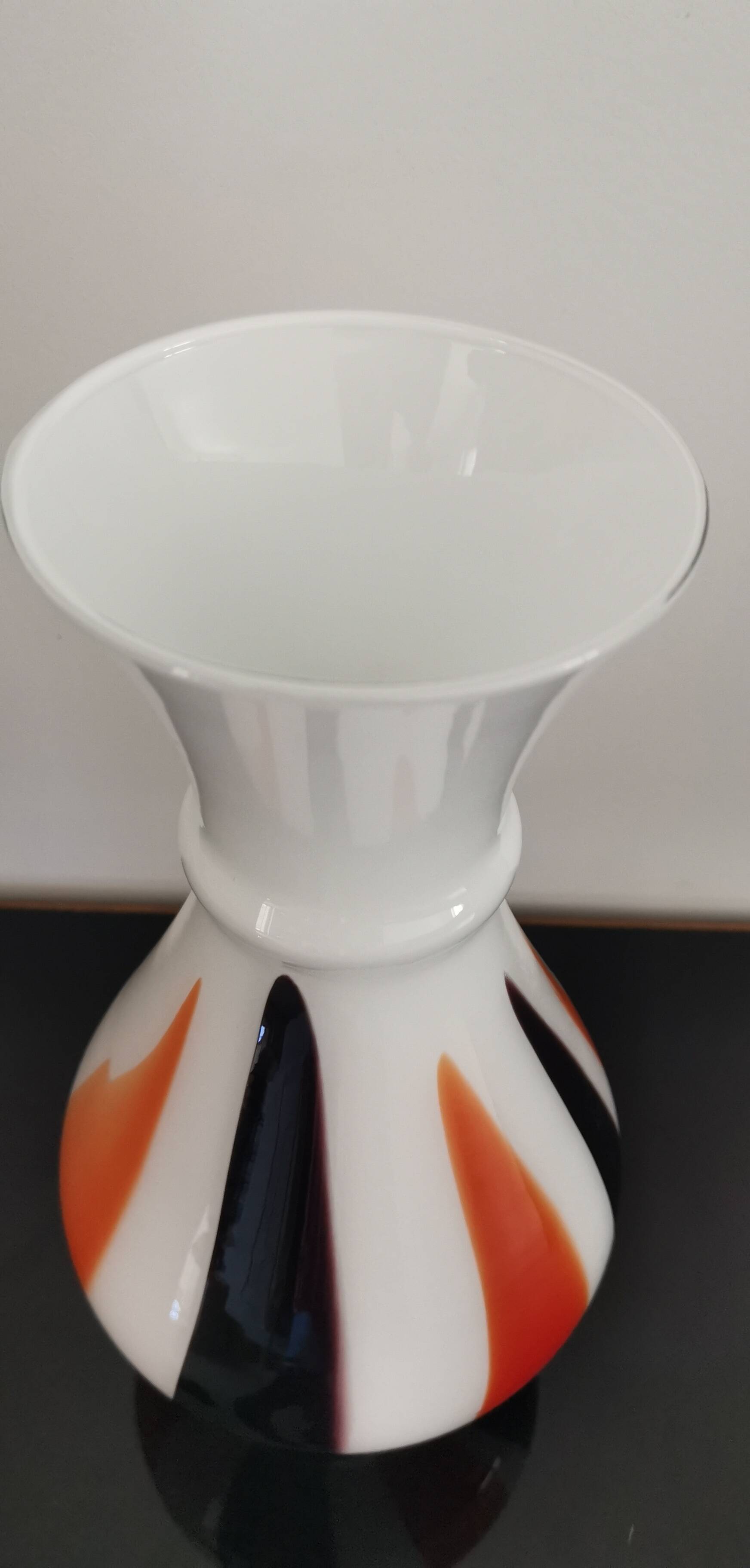 Vintage Italian pop art blown soliflore vase from the 70s in opaline