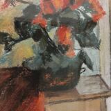 Aquarelle scène d'intérieur signée