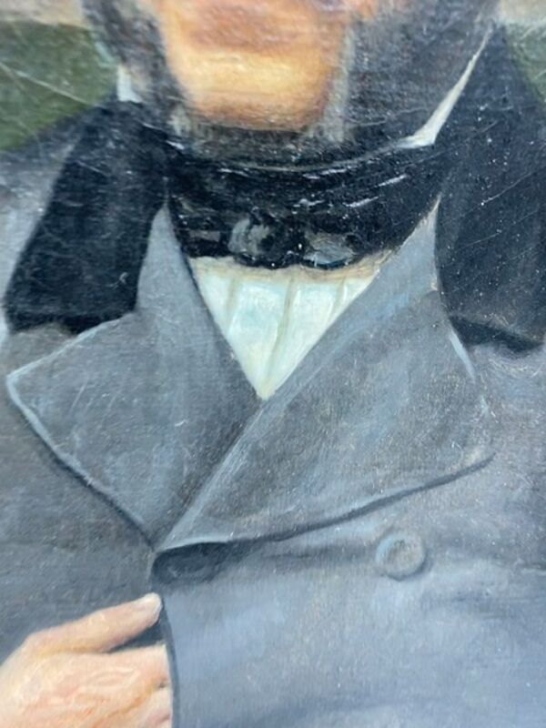 Tableau ancien, portrait d’un homme de lettres signé daté 1863