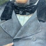 Old painting, portrait of a man of letters signed dated 1863