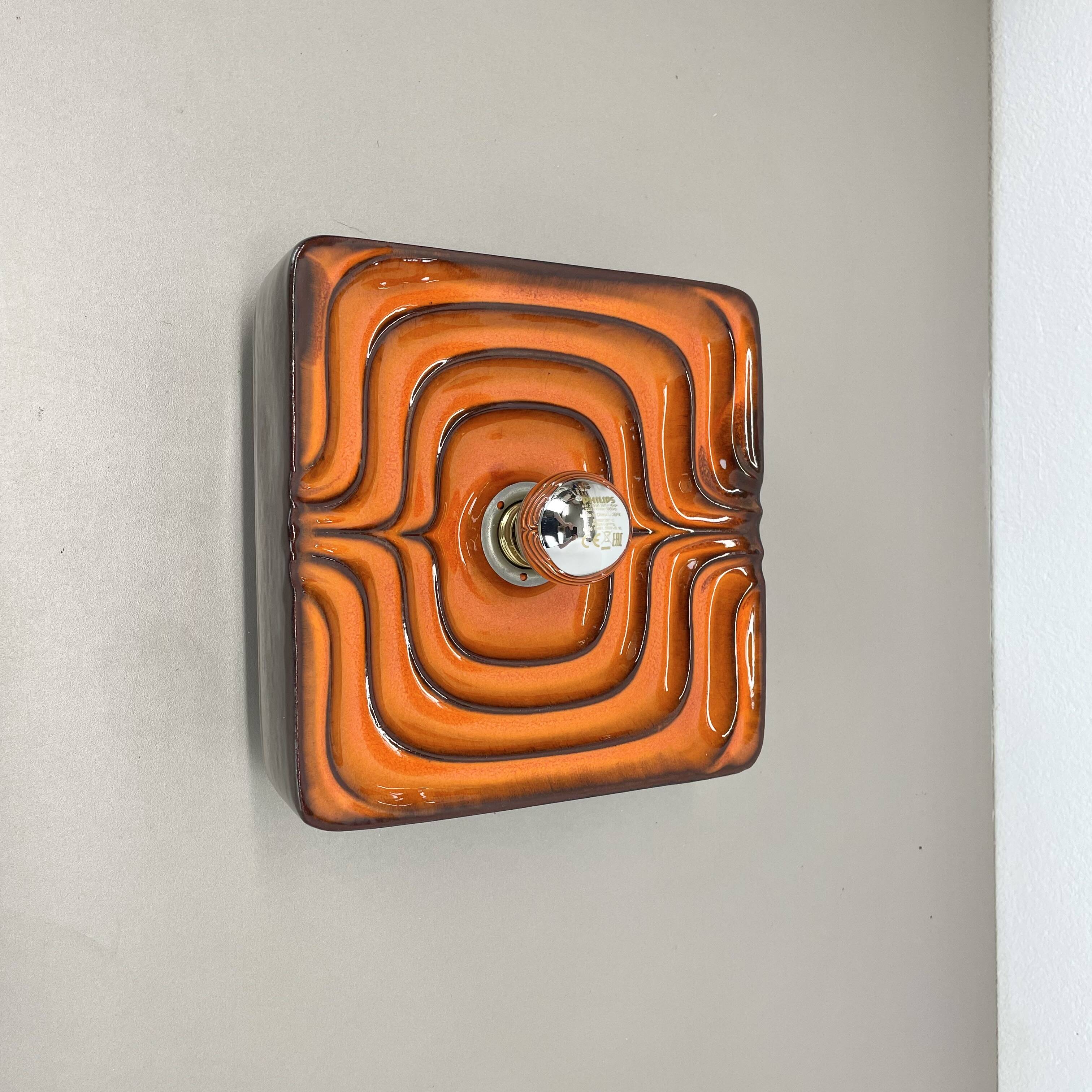 Cubic psychedelic pop art fat lava wall light by pan ceramics, germany, 1970