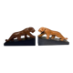 Pair of tight-fitting Art Deco panther bookends