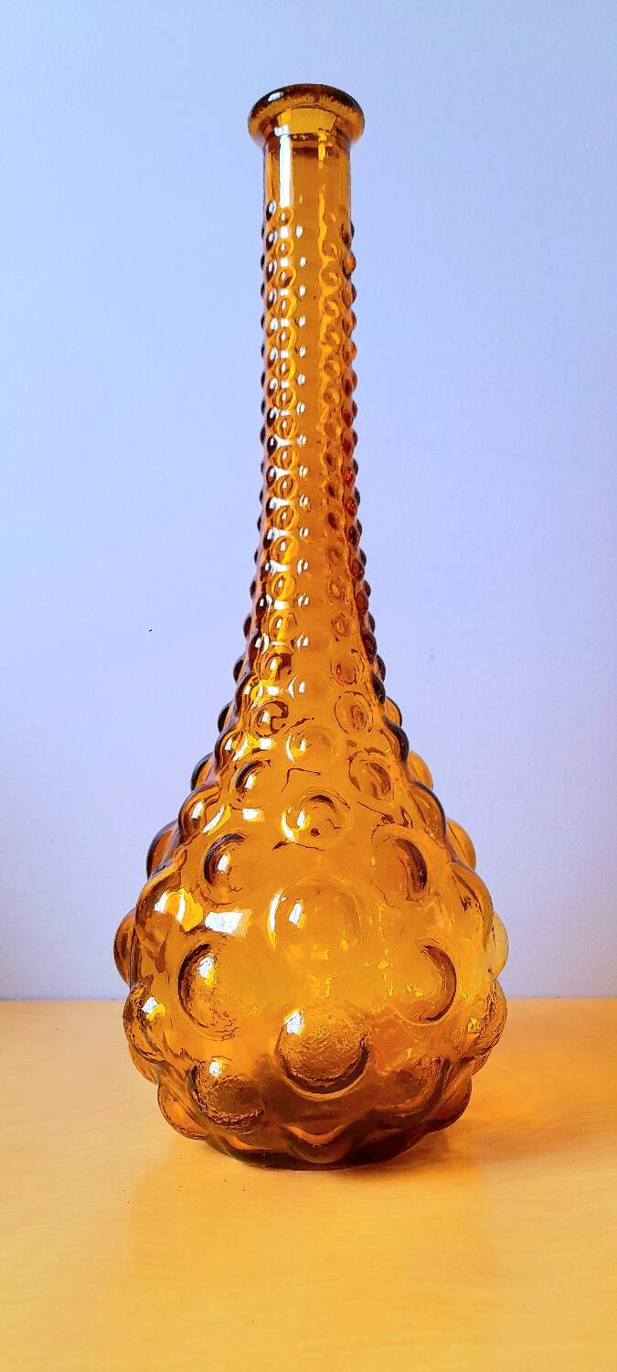 Empoli carafe in amber glass, 1970.