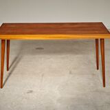 Side table compass legs Czechoslovakia Dievozpracujici mahogany