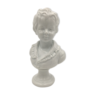 Capodimonte porcelain child bust after Houdon signed F. Kessler - 20th century