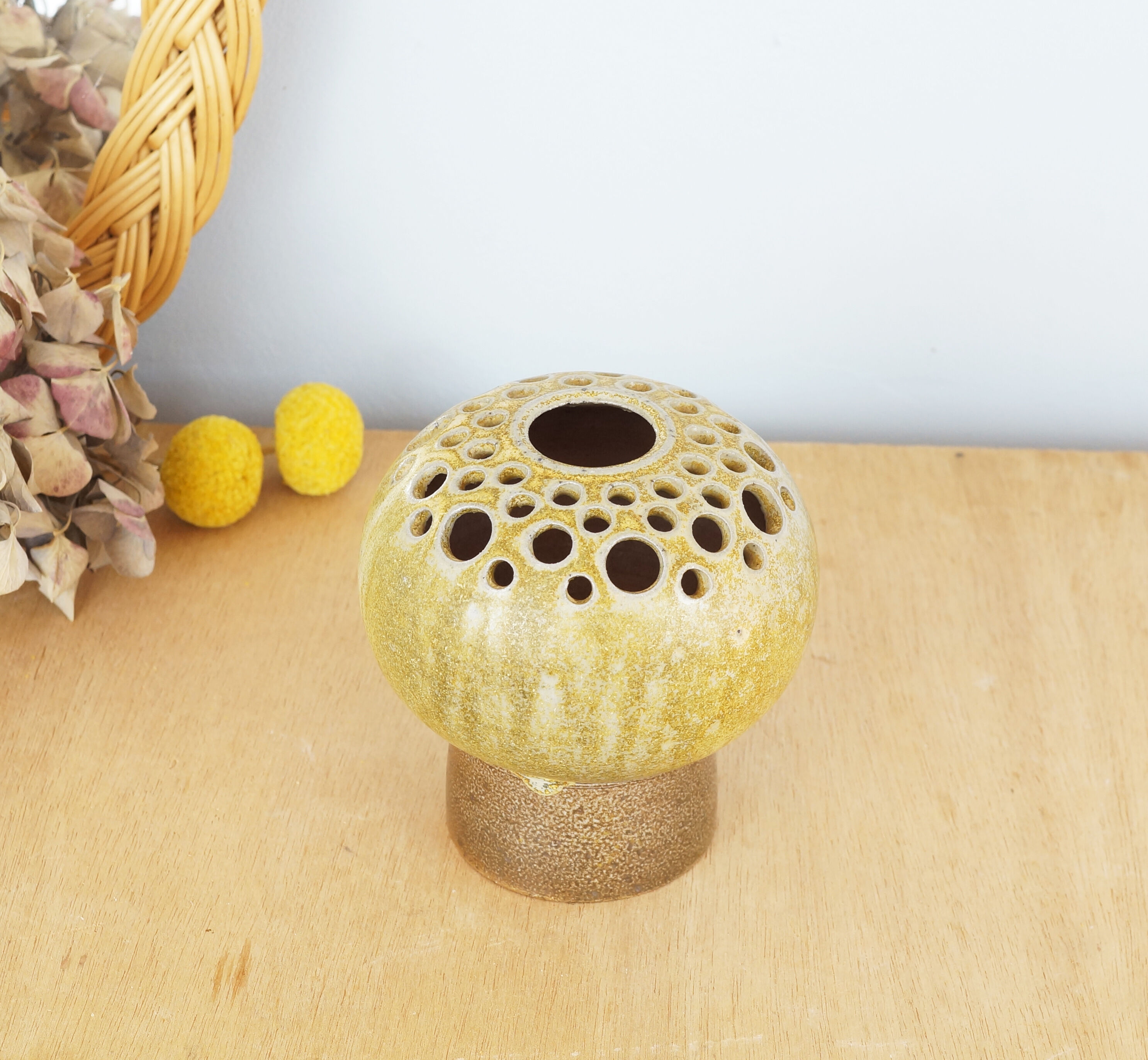 Vintage stoneware vase 70s