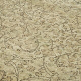 Handwoven vintage anatolian beige carpet 188 cm x 296 cm