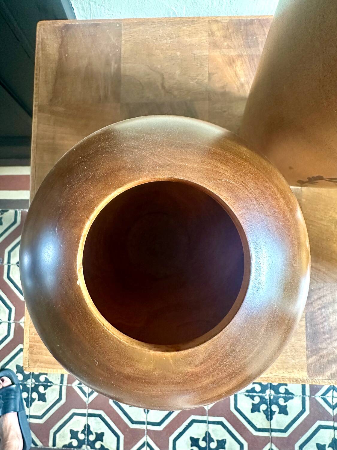 Pair of wooden vases