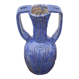 Vase in brutalist blue glazed terracotta 70