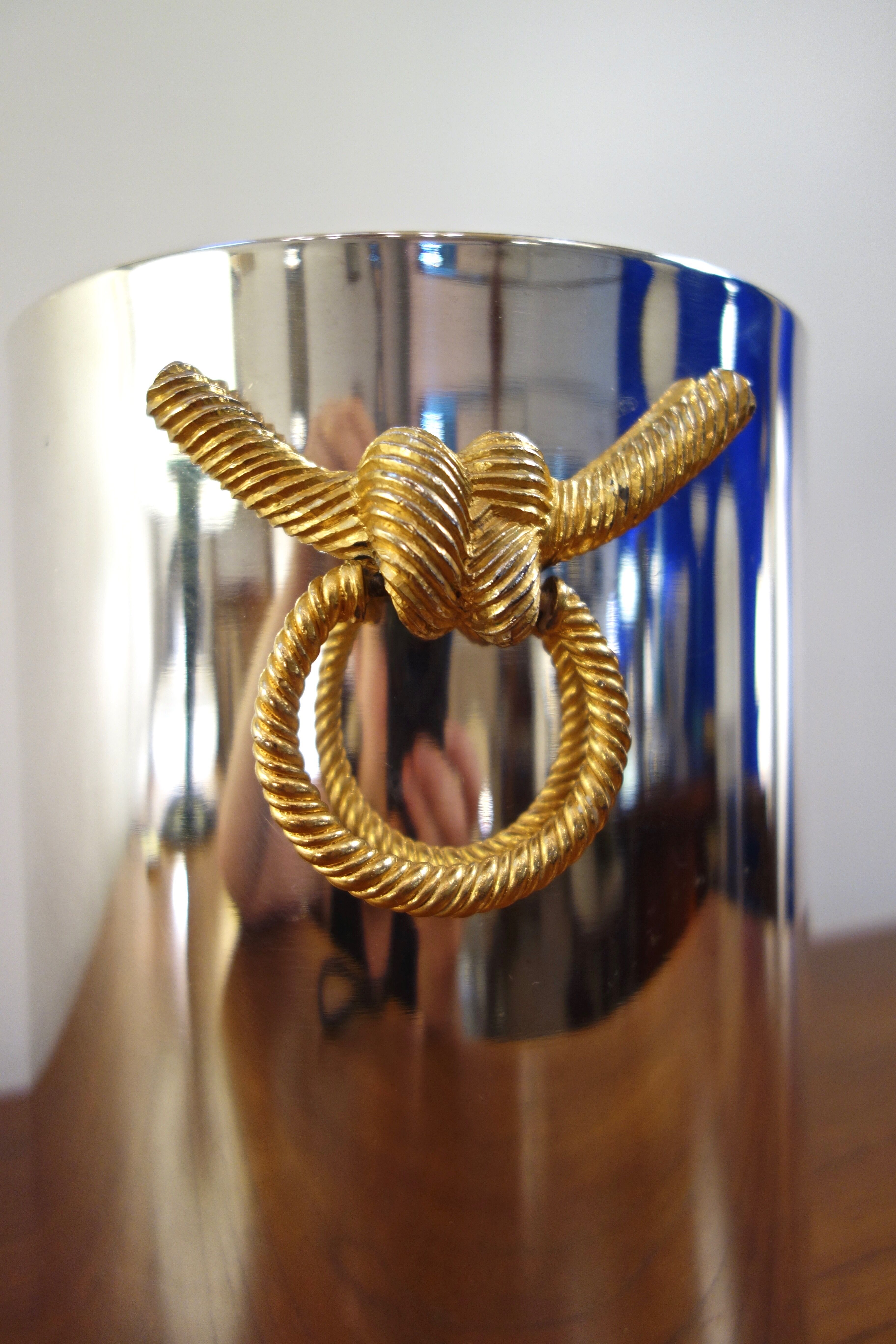 Vintage champagne bucket Lancel, France 1970's